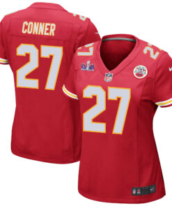 Chamarri Conner 27 Kansas City Chiefs Super Bowl LVIII Patch Game Women Jersey - Red JS3424 nicesnker