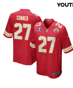 Chamarri Conner 27 Kansas City Chiefs Super Bowl LVIII Patch Game YOUTH Jersey - Red JS9929 nicesnker