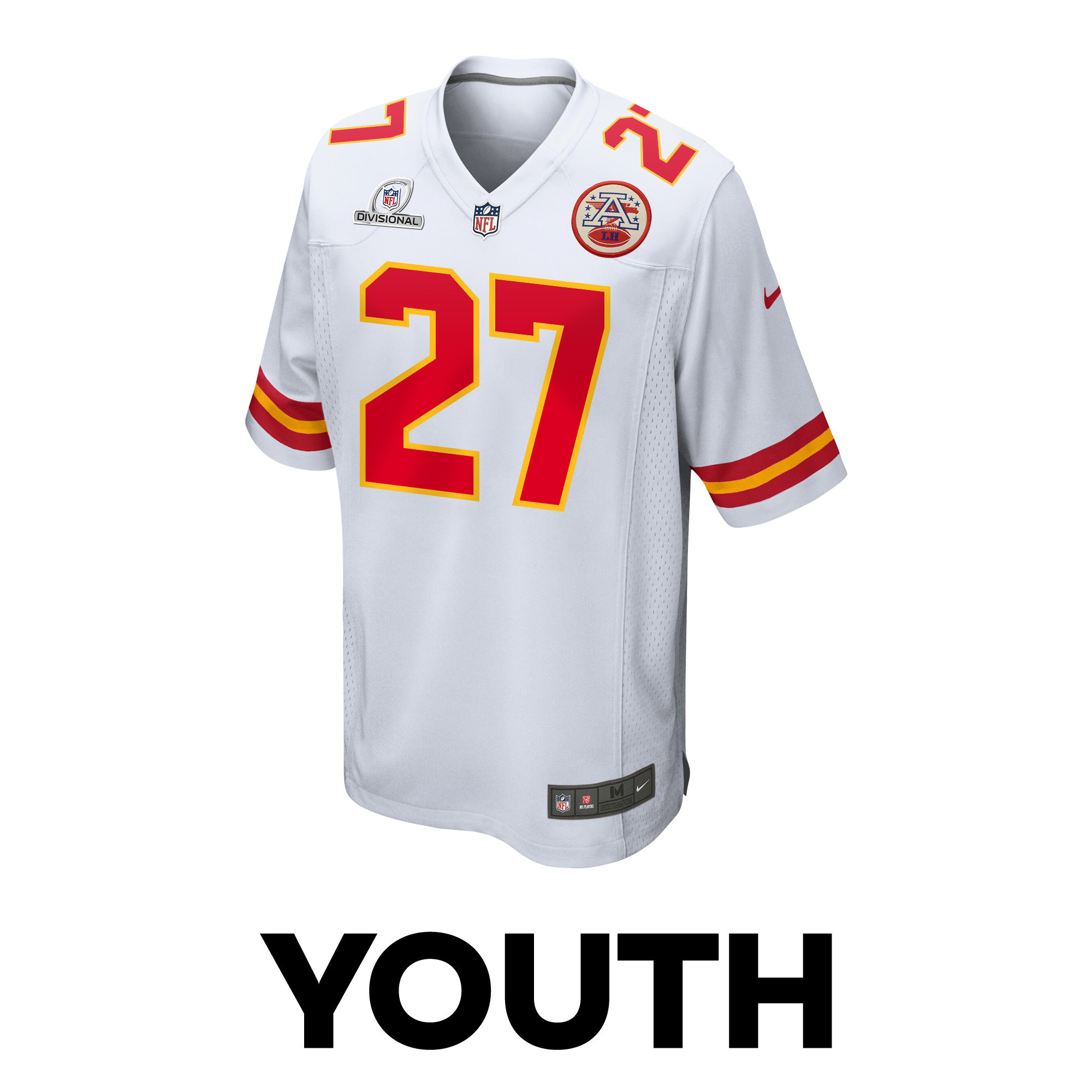 Chamarri Conner 27 Kansas City Chiefs Super Bowl LVIII Patch Game YOUTH Jersey - White JS2366 nicesnker - Image 2