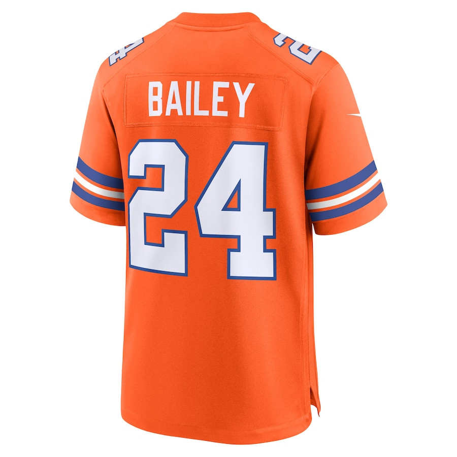 Champ Bailey 24 Denver Broncos Mile High Collection 1977 Throwback Retired Player Game Men Jersey - Orange JS6368 nicesnker - Image 3