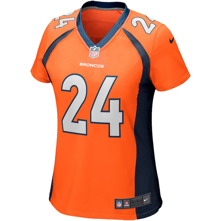 Champ Bailey 24 Denver Broncos Women Game Retired Jersey - Orange JS5771 nicesnker - Image 2