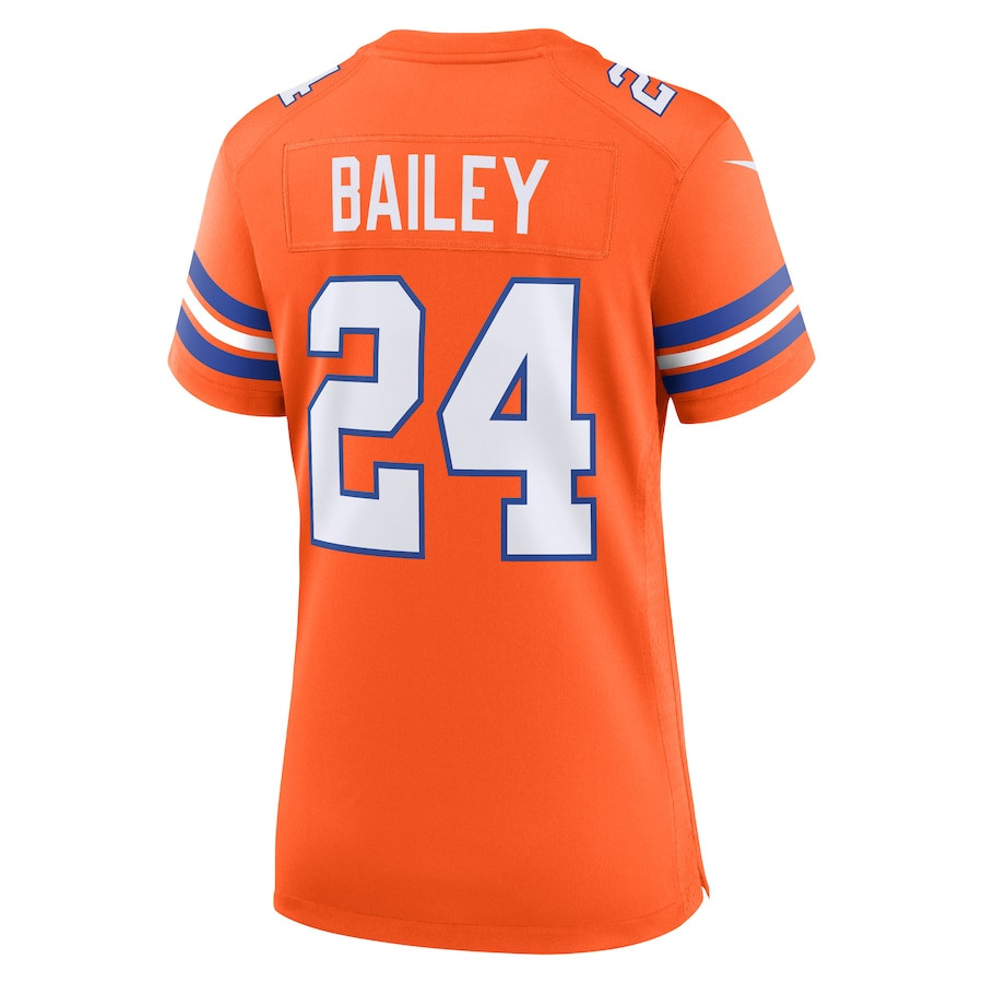Champ Bailey 24 Denver Broncos Women's Mile High Collection 1977 Throwback Retired Player Game Jersey - Orange JS4251 nicesnker - Image 3