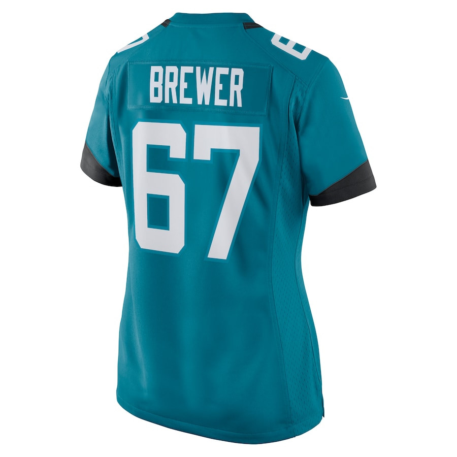 Chandler Brewer 67 Jacksonville Jaguars Women's Game Jersey - Teal JS2349 nicesnker - Image 3