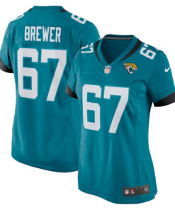 Chandler Brewer 67 Jacksonville Jaguars Women's Game Jersey - Teal JS2349 nicesnker