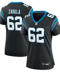 Chandler Zavala 62 Carolina Panthers Women's Game Jersey - Black JS4087 nicesnker