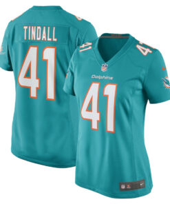 Channing Tindall 41 Miami Dolphins Women Game Jersey - Aqua JS7451 nicesnker