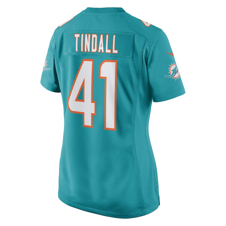 Channing Tindall 41 Miami Dolphins Women Game Jersey - Aqua JS7451 nicesnker - Image 3
