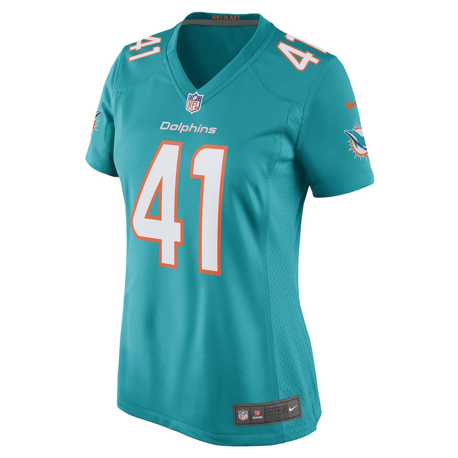 Channing Tindall 41 Miami Dolphins Women Game Jersey - Aqua JS7451 nicesnker - Image 2