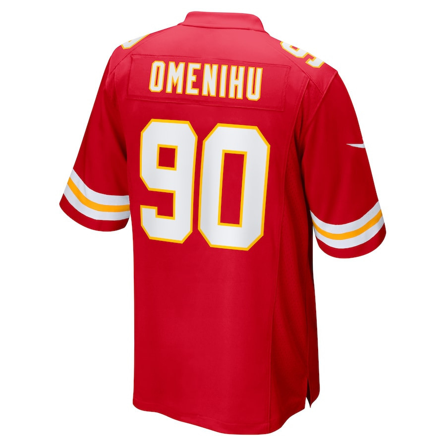 Charles Omenihu #90 Kansas City Chiefs Super Bowl LIX YOUTH Jersey - Red JS4047 nicesnker - Image 3