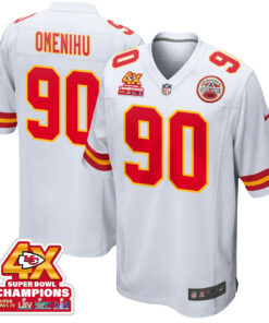 Charles Omenihu 90 Kansas City Chiefs Super Bowl LVIII Champions 4X Game Men Jersey - White JS2389 nicesnker