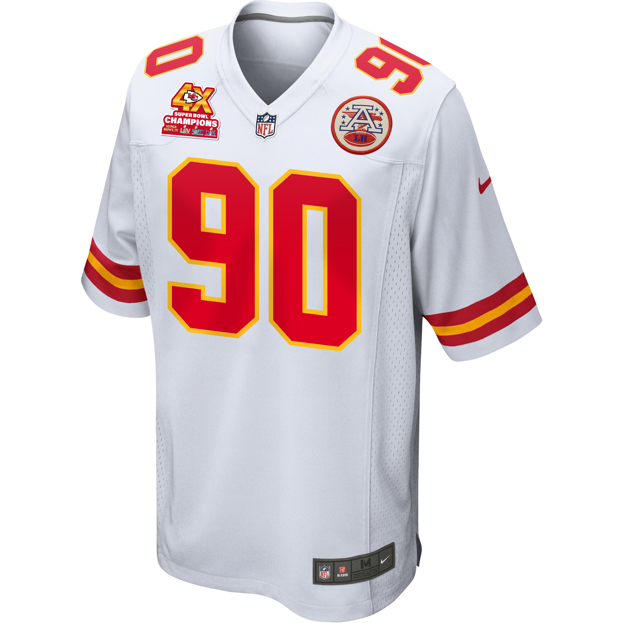 Charles Omenihu 90 Kansas City Chiefs Super Bowl LVIII Champions 4X Game Men Jersey - White JS2389 nicesnker - Image 2