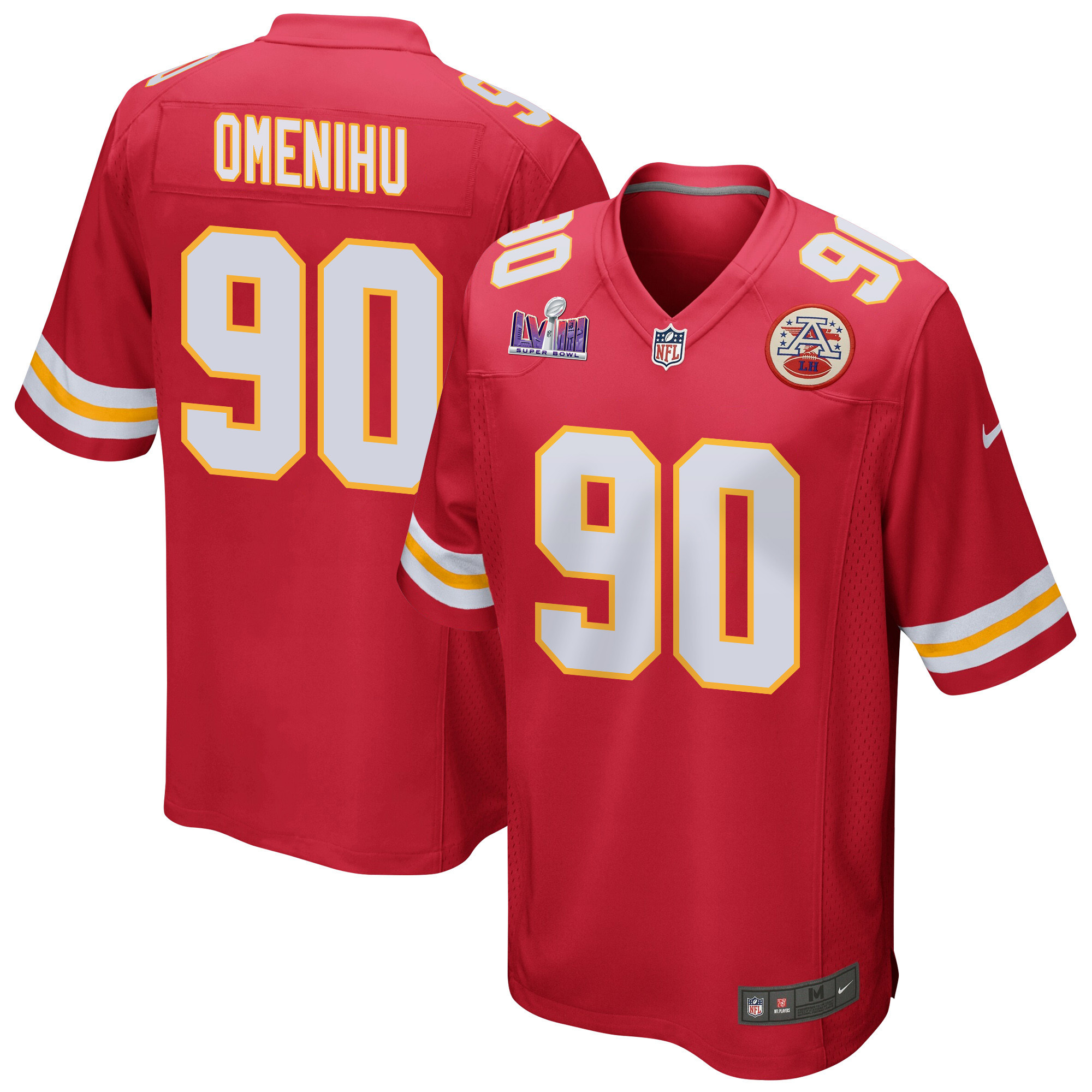 Charles Omenihu 90 Kansas City Chiefs Super Bowl LVIII Patch Game Men Jersey - Red JS5469 nicesnker