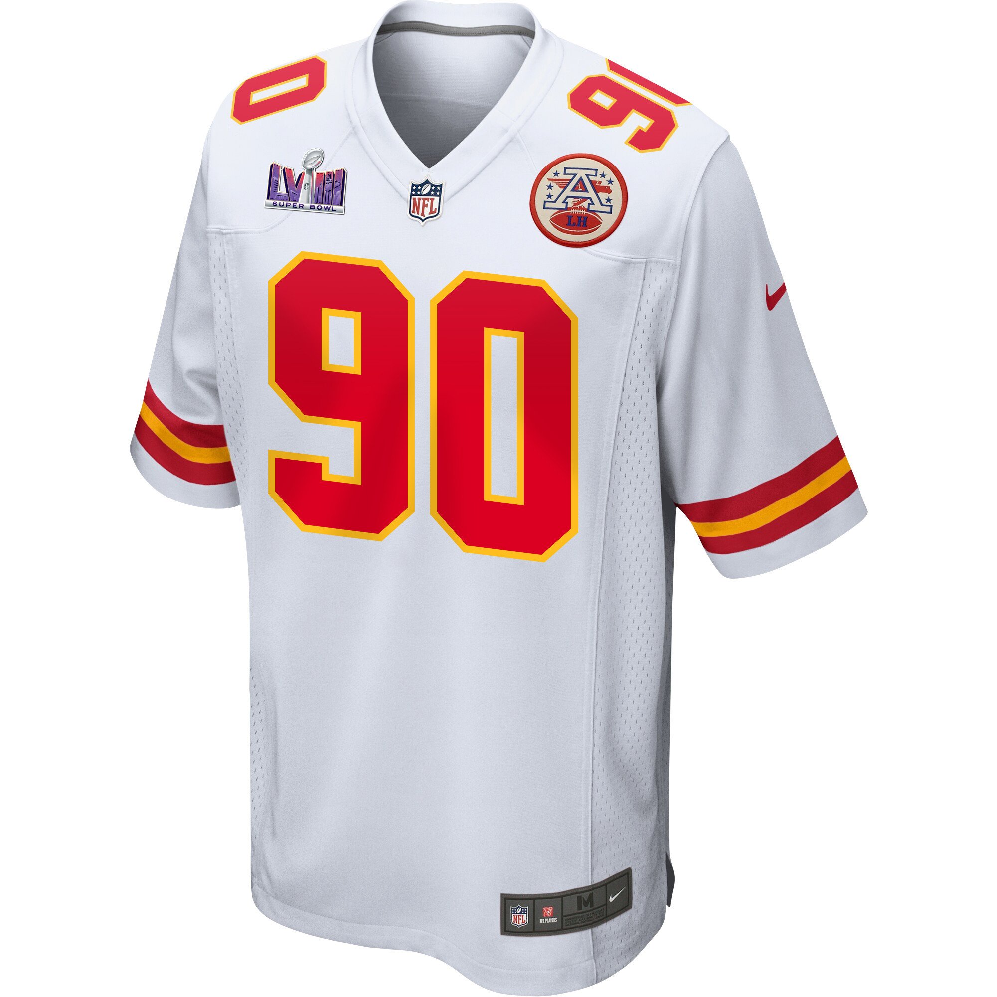 Charles Omenihu 90 Kansas City Chiefs Super Bowl LVIII Patch Game Men Jersey - White JS5588 nicesnker - Image 2
