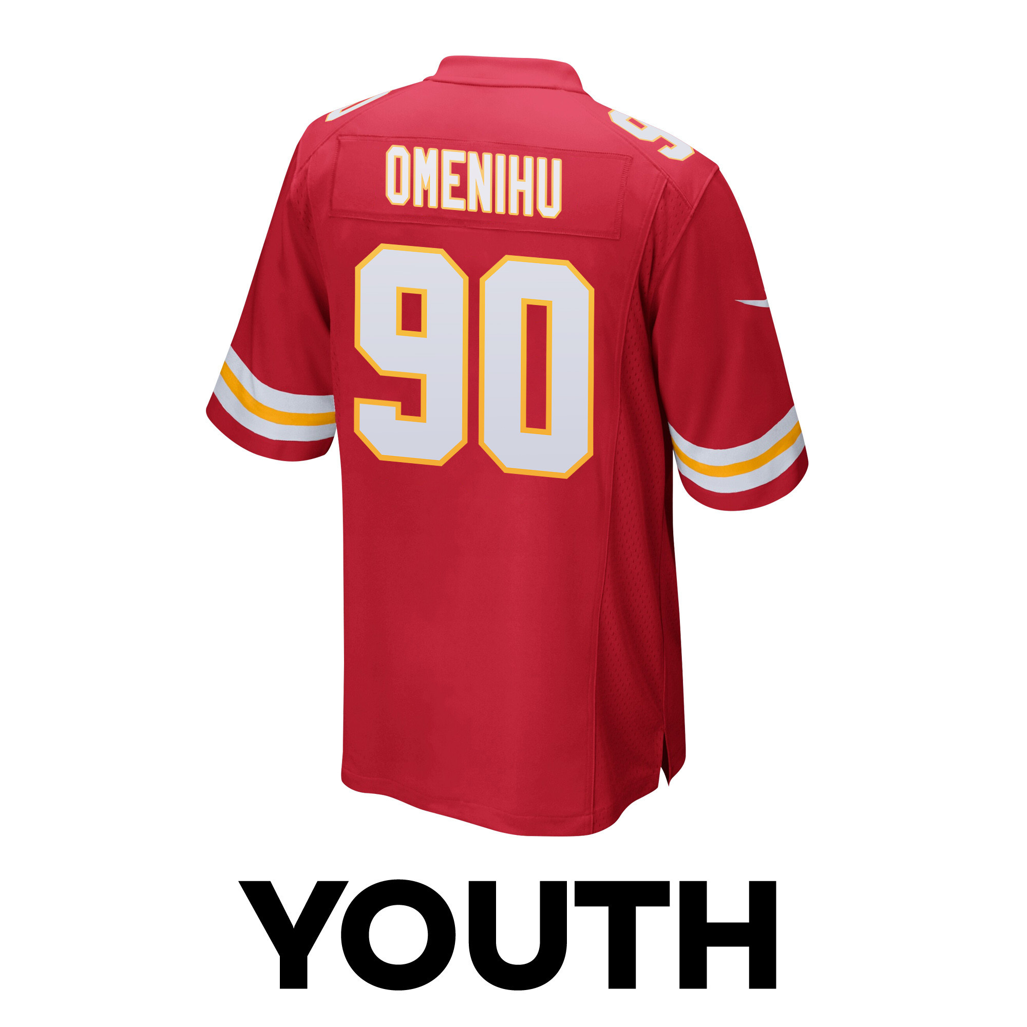 Charles Omenihu 90 Kansas City Chiefs Super Bowl LVIII Patch Game YOUTH Jersey - Red JS5009 nicesnker - Image 3