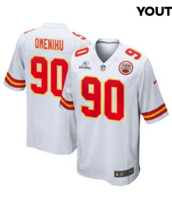 Charles Omenihu 90 Kansas City Chiefs Super Bowl LVIII Patch Game YOUTH Jersey - White JS8555 nicesnker