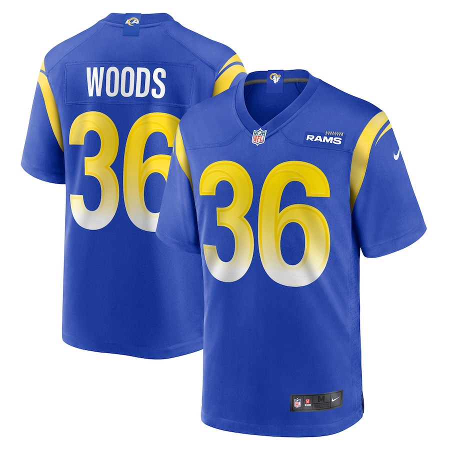 Charles Woods 36 Los Angeles Rams Game Men Jersey - Royal JS9991 nicesnker