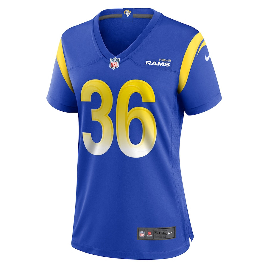Charles Woods 36 Los Angeles Rams Women's Game Jersey - Royal JS4869 nicesnker - Image 2