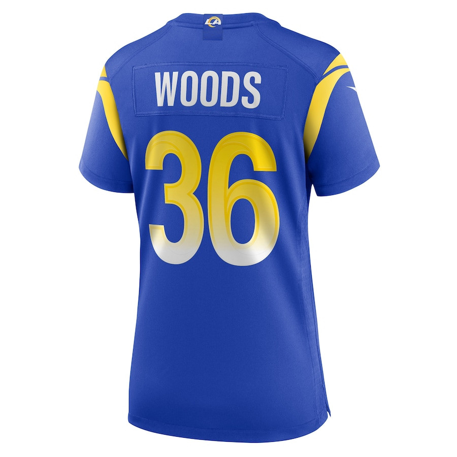 Charles Woods 36 Los Angeles Rams Women's Game Jersey - Royal JS4869 nicesnker - Image 3