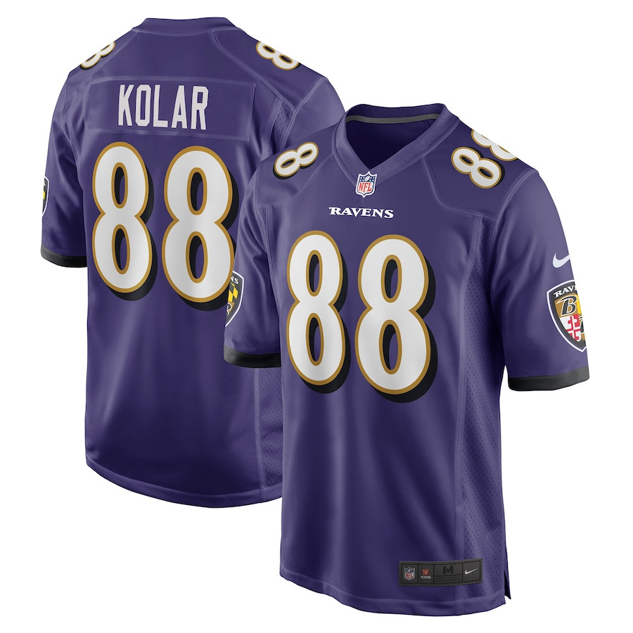 Charlie Kolar 88 Baltimore Ravens Team Game Men Jersey - Purple JS6001 nicesnker