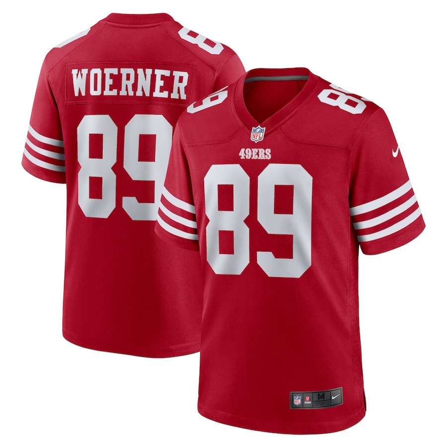 Charlie Woerner 89 San Francisco 49ers Game Men Jersey - Scarlet JS2135 nicesnker