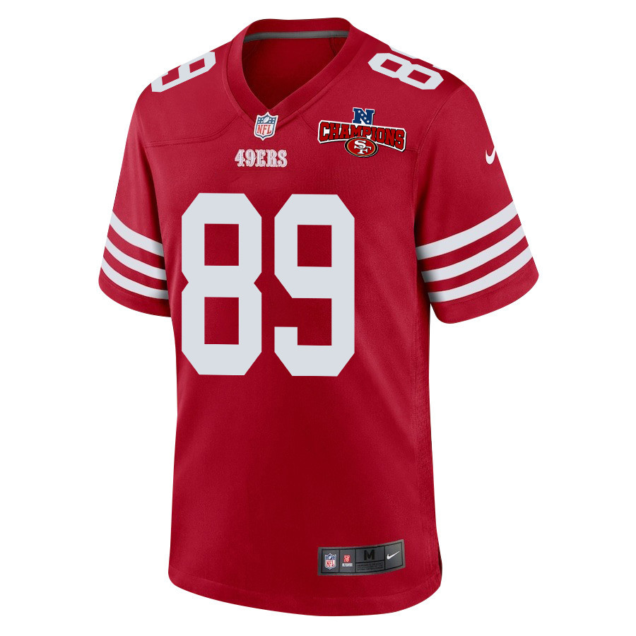 Charlie Woerner 89 San Francisco 49ers NFC Champions Patch Game Men Jersey - Scarlet JS9463 nicesnker - Image 2
