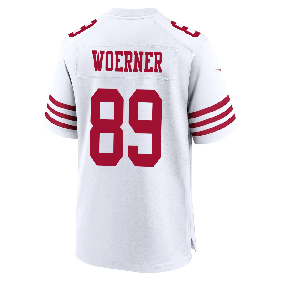 Charlie Woerner 89 San Francisco 49ers NFC Champions Patch Game Men Jersey - White JS5767 nicesnker - Image 3