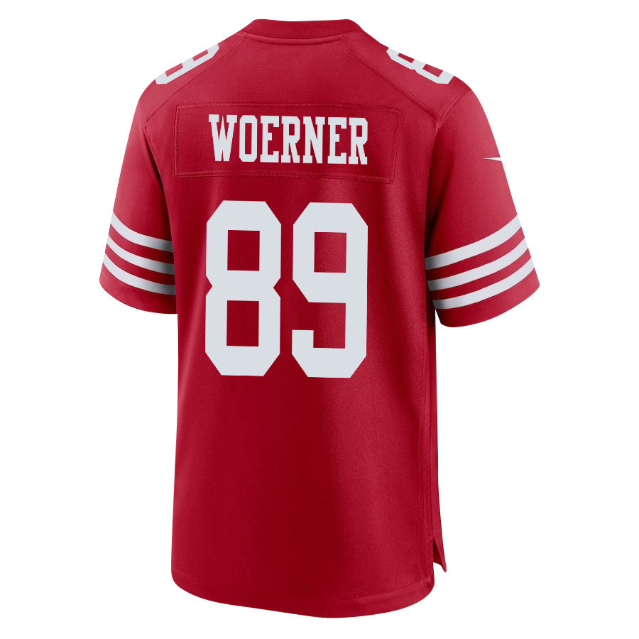 Charlie Woerner 89 San Francisco 49ers Super Bowl LVIII Patch Game Men Jersey - Scarlet JS7630 nicesnker - Image 3