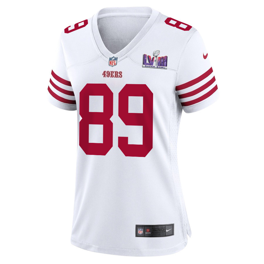 Charlie Woerner 89 San Francisco 49ers Super Bowl LVIII Patch Game Women Jersey - White JS4219 nicesnker - Image 2