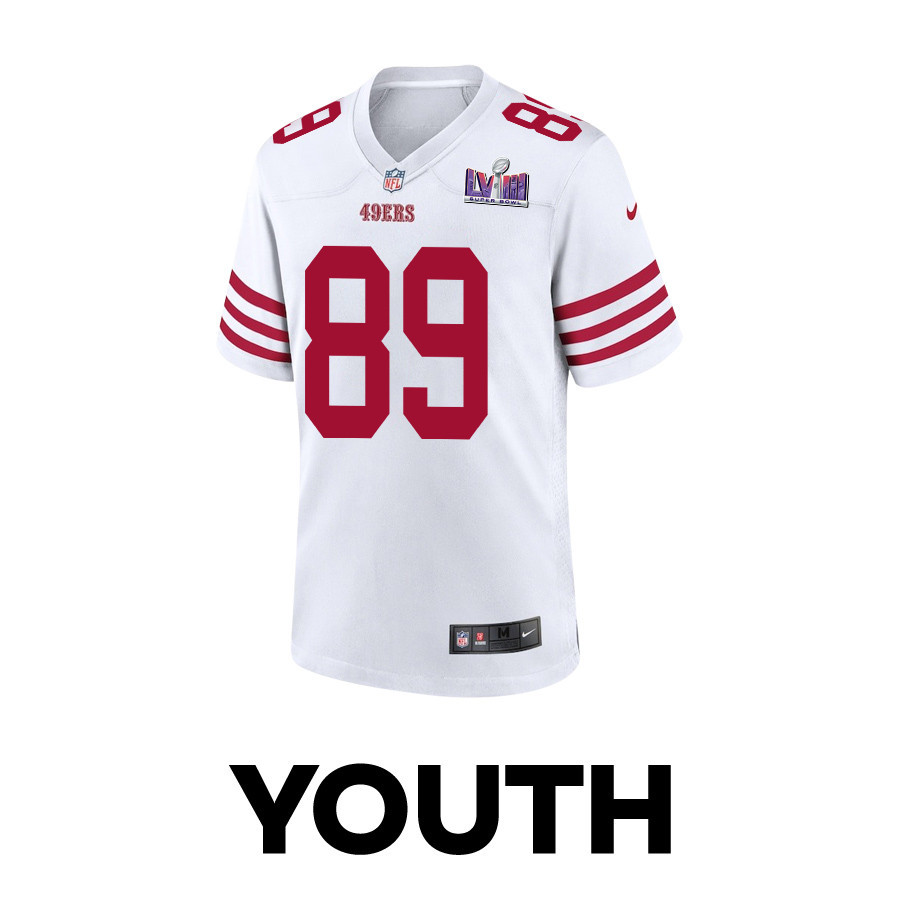Charlie Woerner 89 San Francisco 49ers Super Bowl LVIII Patch Game YOUTH Jersey - White JS4184 nicesnker - Image 2