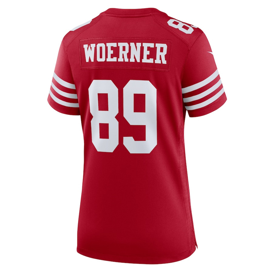 Charlie Woerner 89 San Francisco 49ers Women Game Jersey - Scarlet JS2965 nicesnker - Image 3