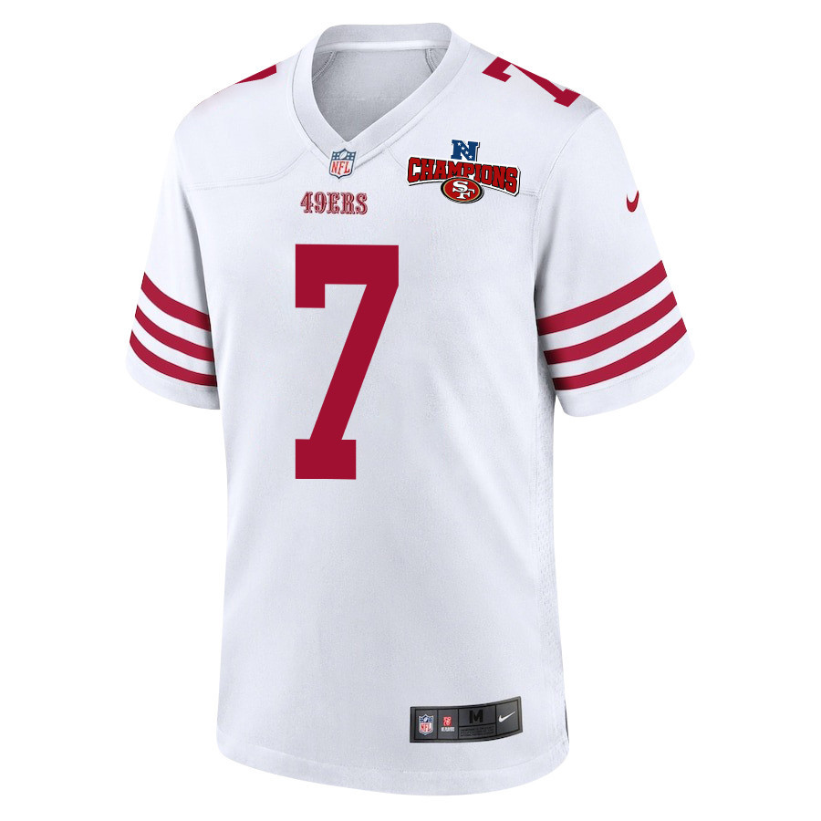Charvarius Ward 7 San Francisco 49ers NFC Champions Patch Game Men Jersey - White JS6578 nicesnker - Image 2