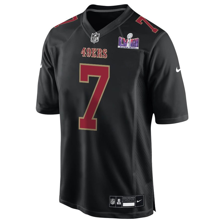 Charvarius Ward 7 San Francisco 49ers Super Bowl LVIII Patch Fashion Game Men Jersey - Carbon Black JS6278 nicesnker - Image 2