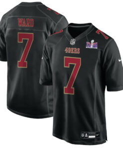 Charvarius Ward 7 San Francisco 49ers Super Bowl LVIII Patch Fashion Game Men Jersey - Carbon Black JS6278 nicesnker
