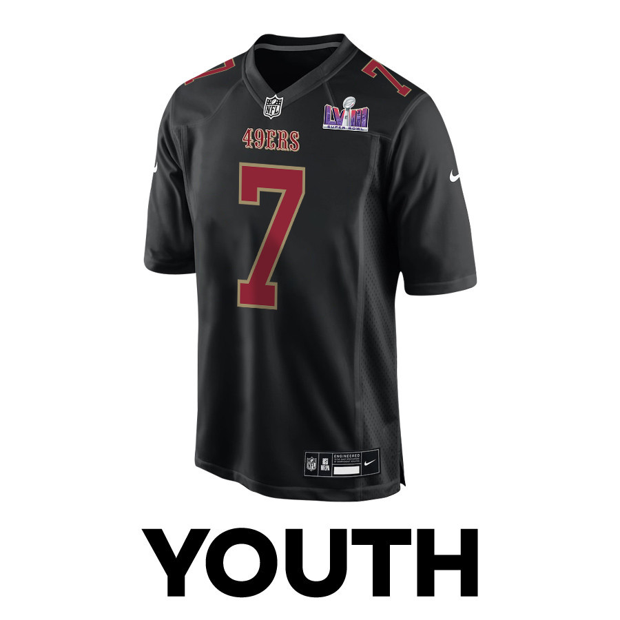 Charvarius Ward 7 San Francisco 49ers Super Bowl LVIII Patch Fashion Game YOUTH Jersey - Carbon Black JS2654 nicesnker - Image 2