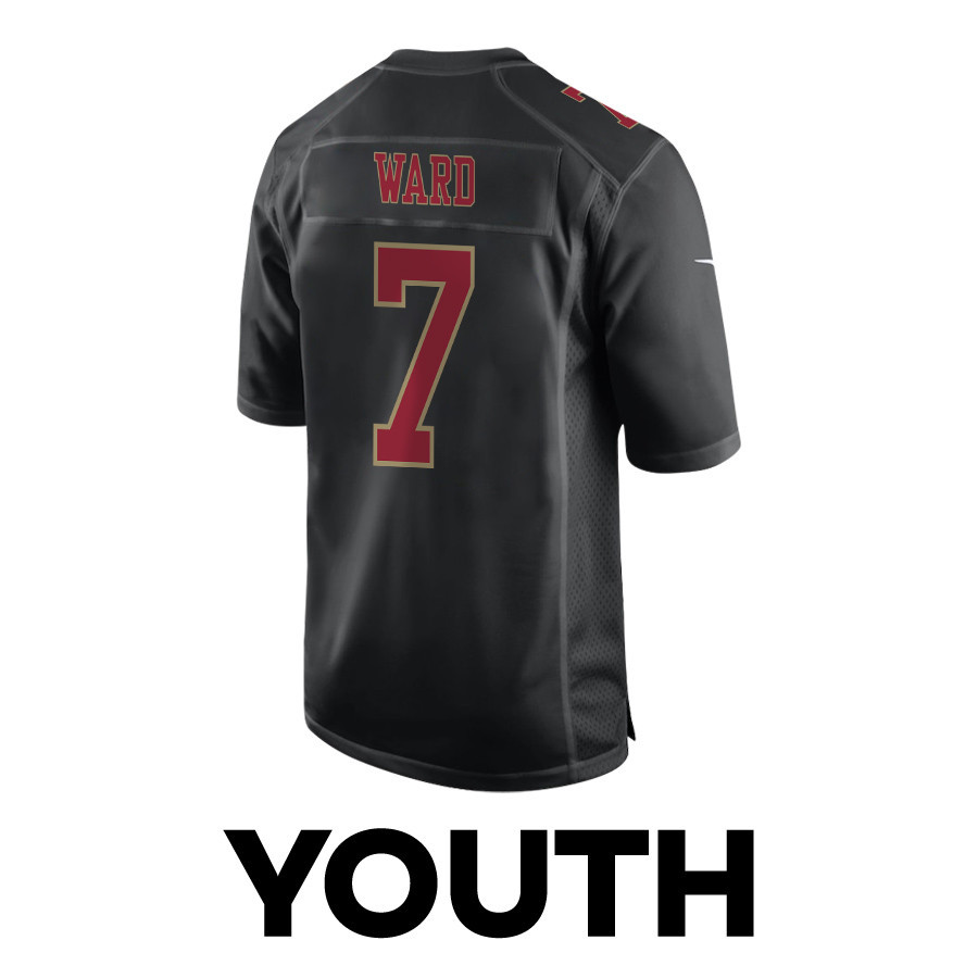 Charvarius Ward 7 San Francisco 49ers Super Bowl LVIII Patch Fashion Game YOUTH Jersey - Carbon Black JS2654 nicesnker - Image 3
