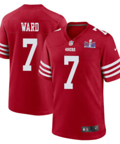 Charvarius Ward 7 San Francisco 49ers Super Bowl LVIII Patch Game Men Jersey - Scarlet JS4881 nicesnker
