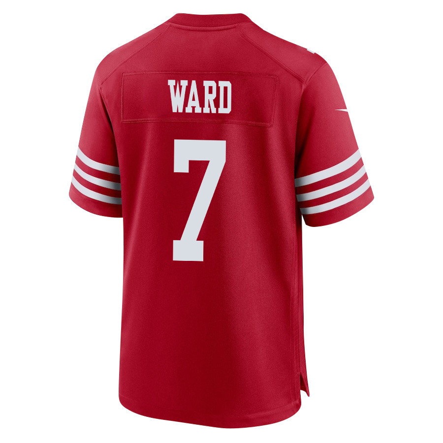 Charvarius Ward 7 San Francisco 49ers Super Bowl LVIII Patch Game Men Jersey - Scarlet JS4881 nicesnker - Image 3