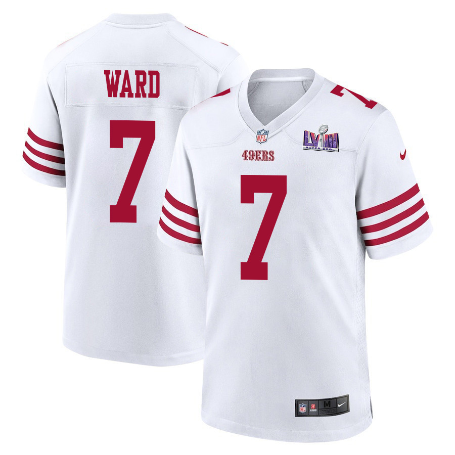Charvarius Ward 7 San Francisco 49ers Super Bowl LVIII Patch Game Men Jersey - White JS6563 nicesnker