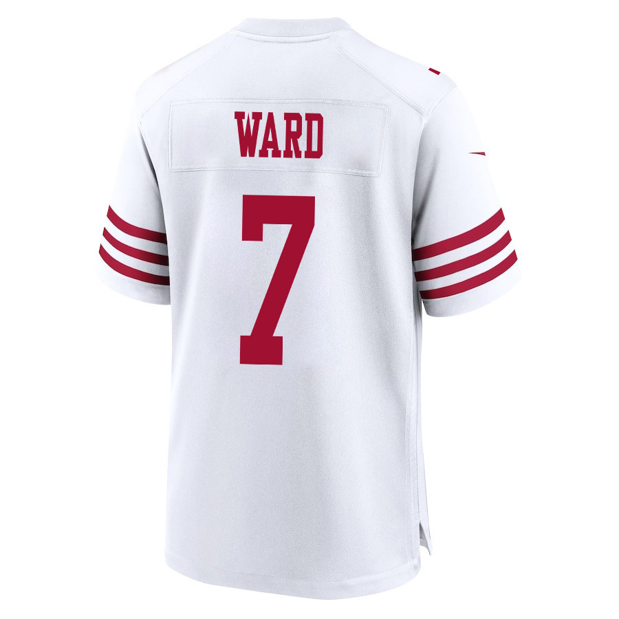 Charvarius Ward 7 San Francisco 49ers Super Bowl LVIII Patch Game Men Jersey - White JS6563 nicesnker - Image 3