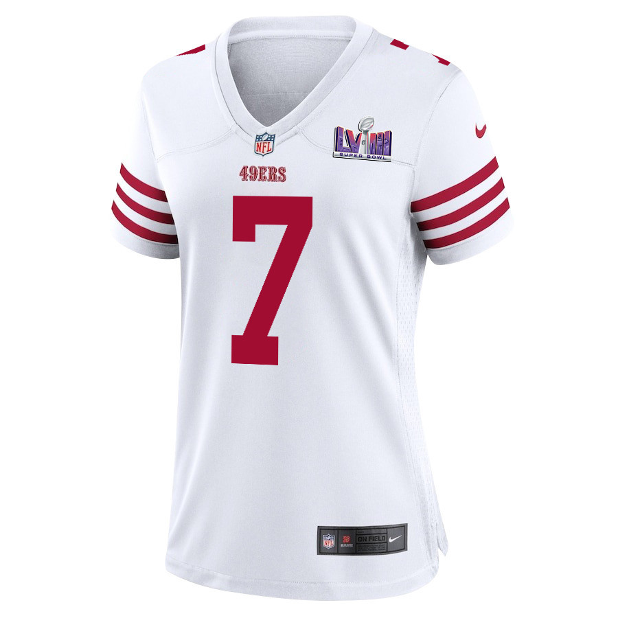 Charvarius Ward 7 San Francisco 49ers Super Bowl LVIII Patch Game Women Jersey - White JS1801 nicesnker - Image 2