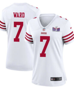 Charvarius Ward 7 San Francisco 49ers Super Bowl LVIII Patch Game Women Jersey - White JS1801 nicesnker