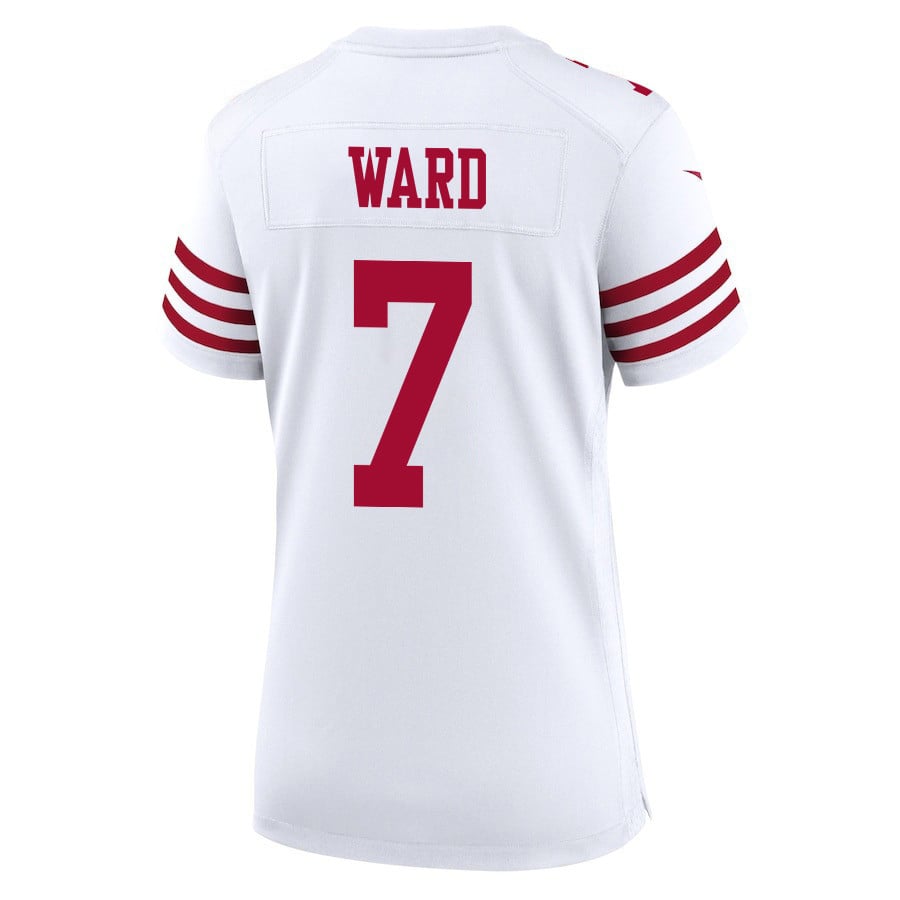 Charvarius Ward 7 San Francisco 49ers Super Bowl LVIII Patch Game Women Jersey - White JS1801 nicesnker - Image 3