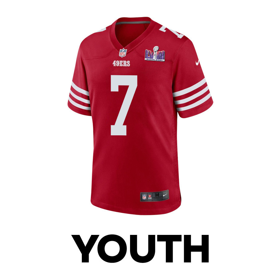 Charvarius Ward 7 San Francisco 49ers Super Bowl LVIII Patch Game YOUTH Jersey - Scarlet JS9082 nicesnker - Image 2