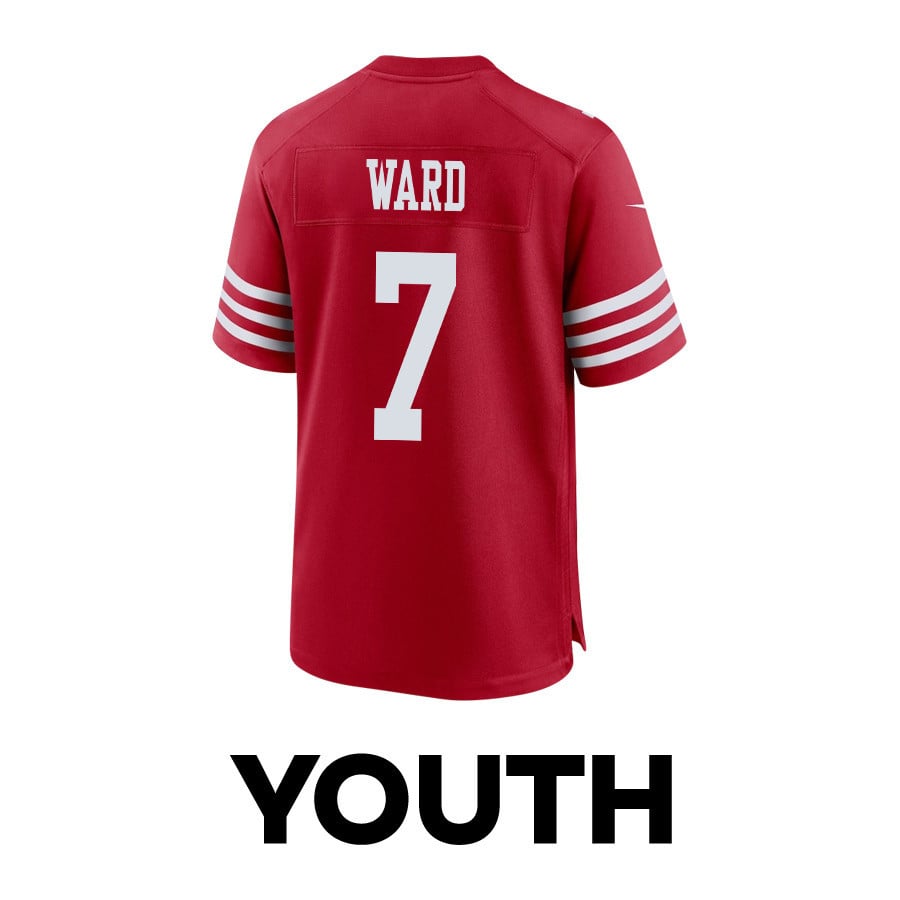 Charvarius Ward 7 San Francisco 49ers Super Bowl LVIII Patch Game YOUTH Jersey - Scarlet JS9082 nicesnker - Image 3
