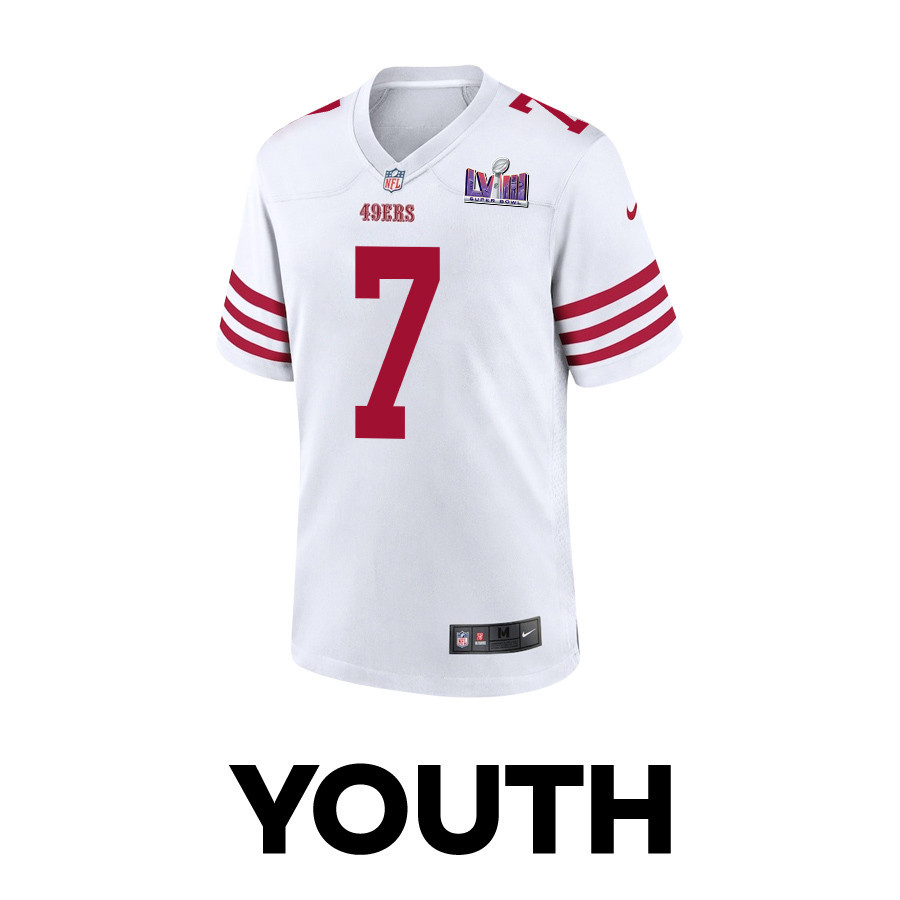 Charvarius Ward 7 San Francisco 49ers Super Bowl LVIII Patch Game YOUTH Jersey - White JS2163 nicesnker - Image 2