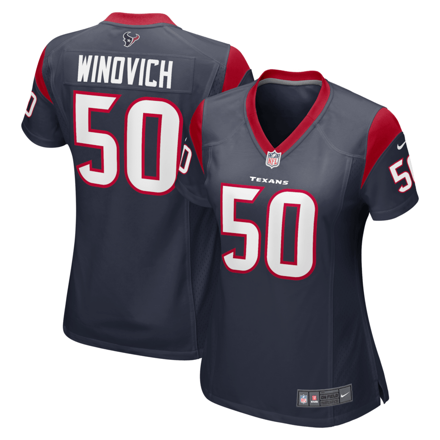 Chase Winovich 50 Houston Texans Women Team Color Jersey - Navy JS6213 nicesnker