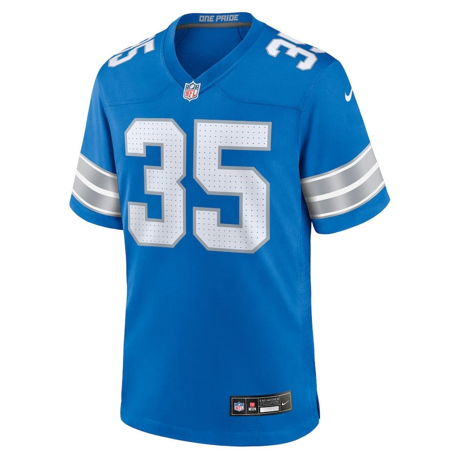 Chelen Garnes 35 Detroit Lions Game Men Jersey - Blue JS2828 nicesnker - Image 2