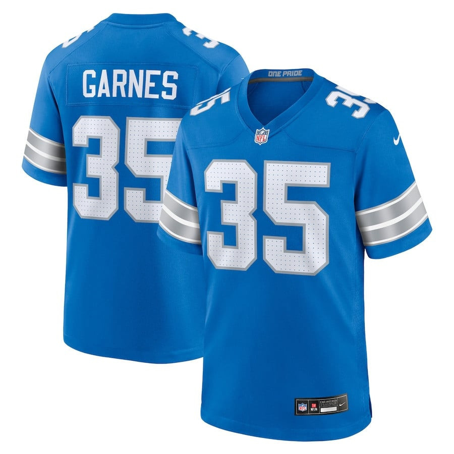 Chelen Garnes 35 Detroit Lions Game Men Jersey - Blue JS2828 nicesnker