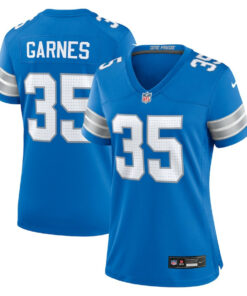 Chelen Garnes 35 Detroit Lions Women's Game Jersey - Blue JS9233 nicesnker