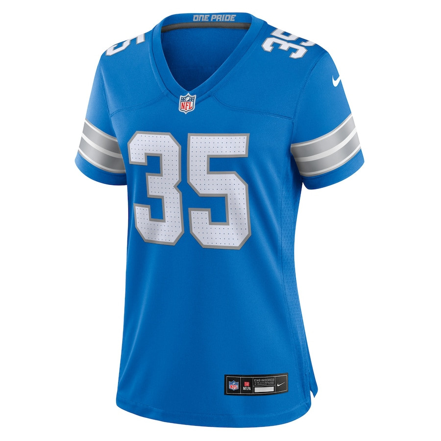 Chelen Garnes 35 Detroit Lions Women's Game Jersey - Blue JS9233 nicesnker - Image 2